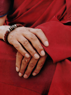 Aged Organic Bodhi & Two-Eyed Dzi Bracelet
