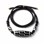 Nine-Eyed Dzi Braided Cord Bracelet