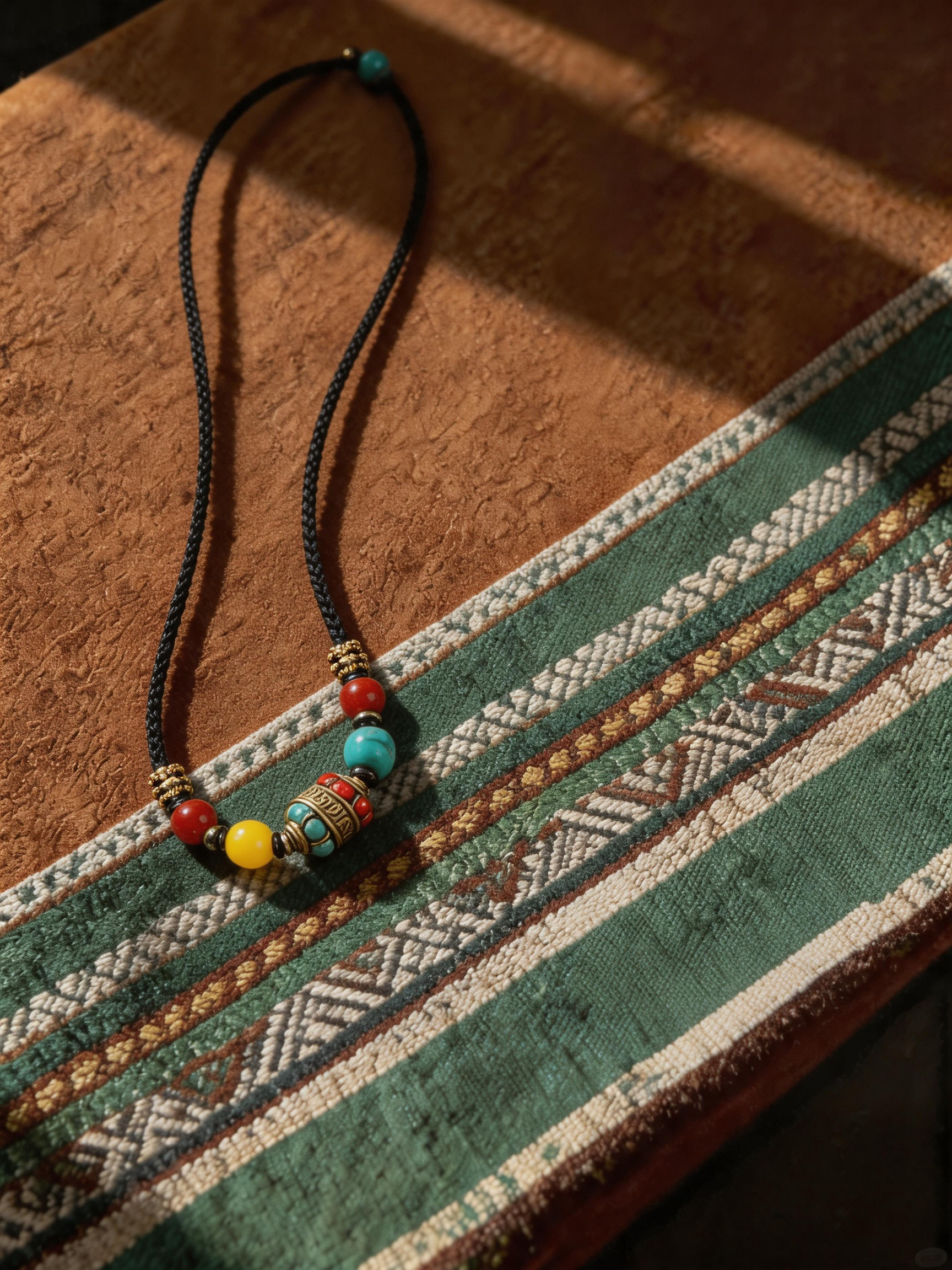 Fine Cord Bracelet with Brass Detail