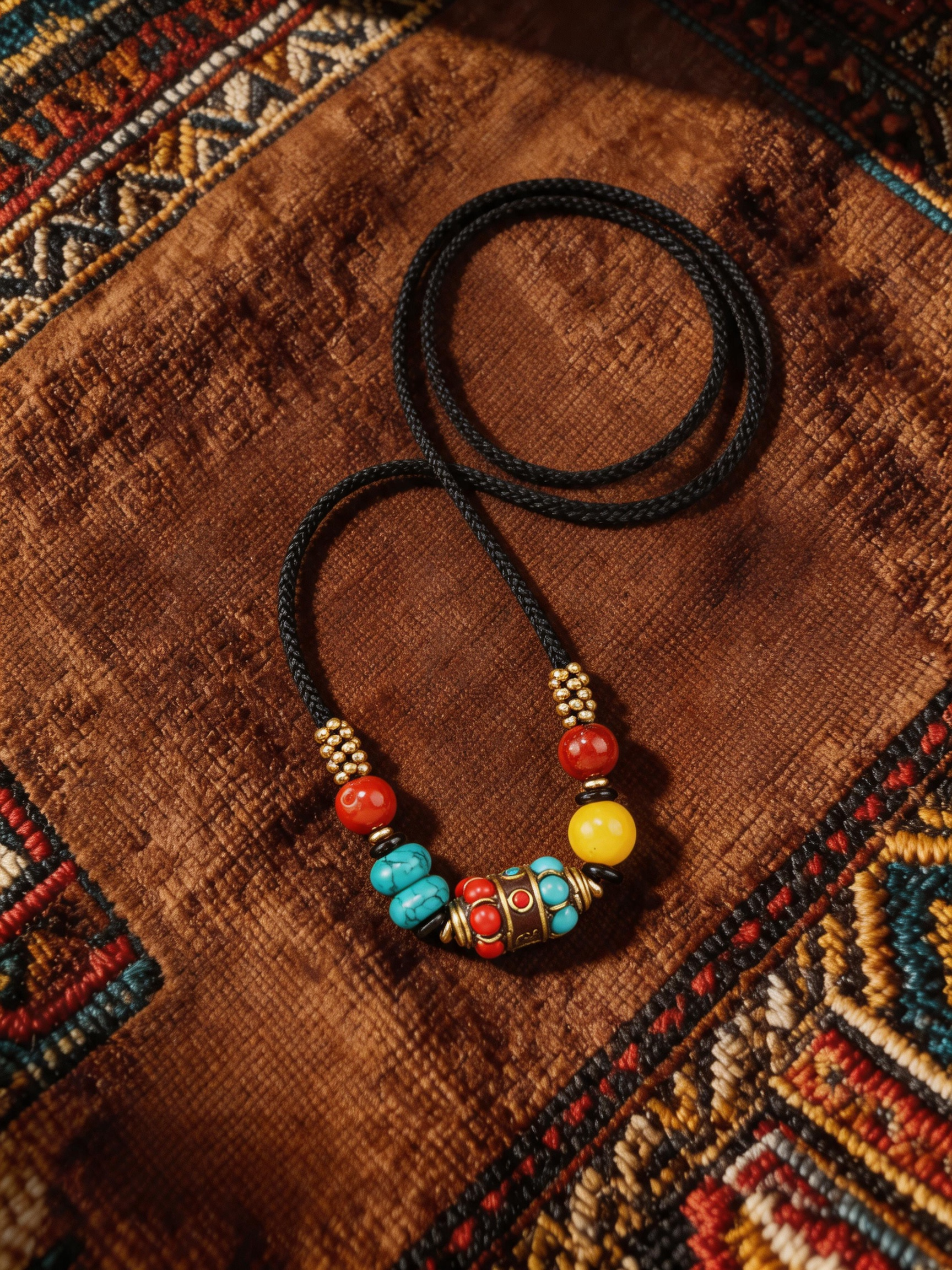 Fine Cord Bracelet with Brass Detail