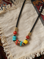 Fine Cord Bracelet with Brass Detail