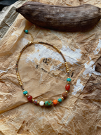 Variegated Multi-Stone Cord Choker