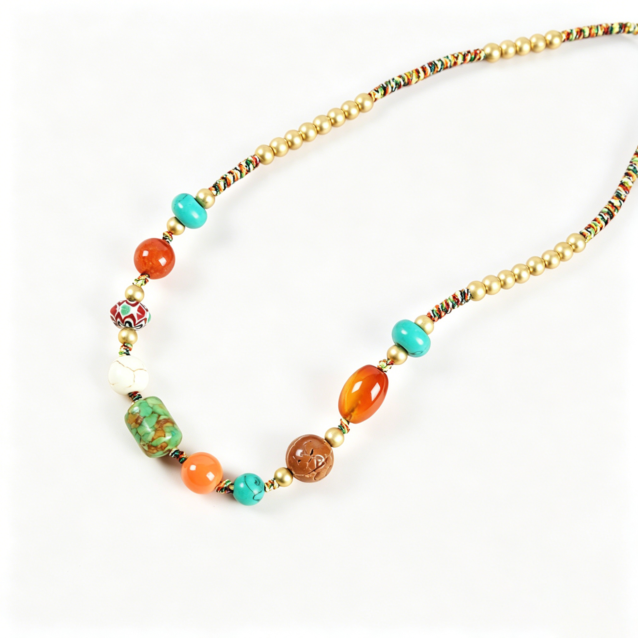 Variegated Multi-Stone Cord Choker