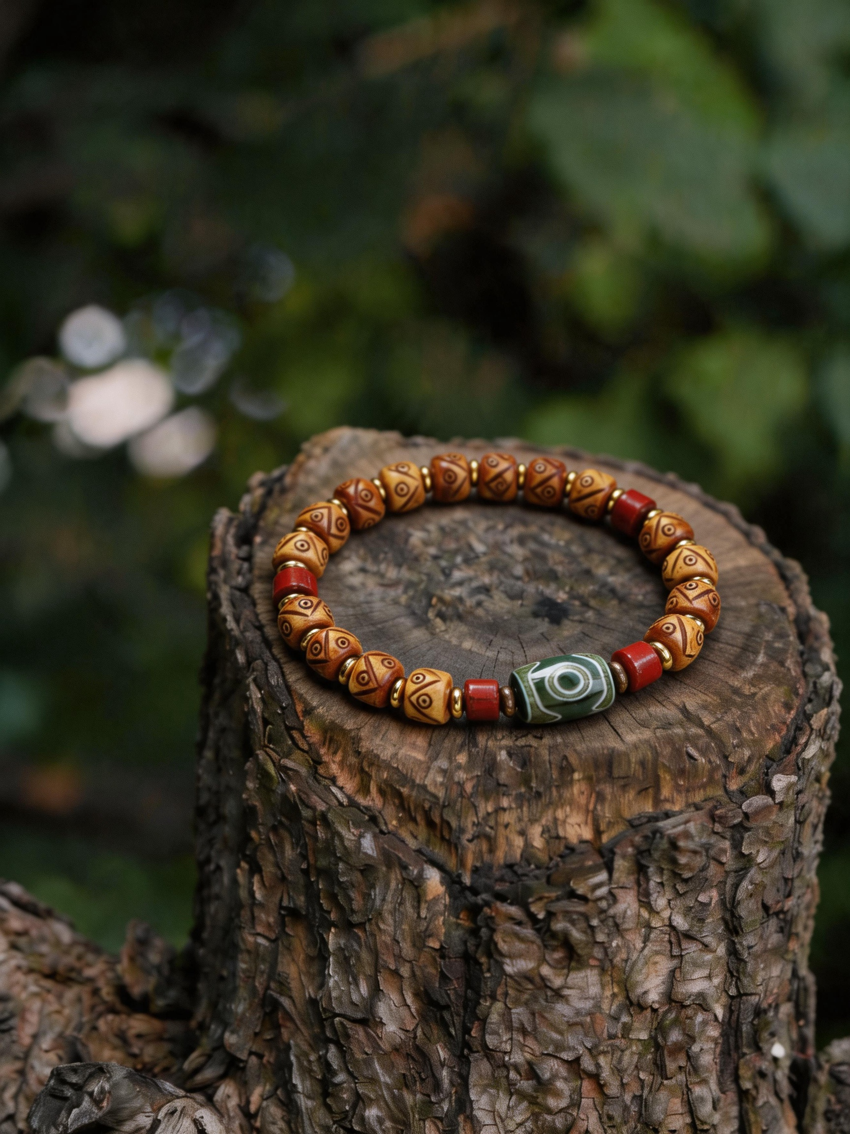 Inlaid Eye Totem Star-Moon Bodhi Bracelet