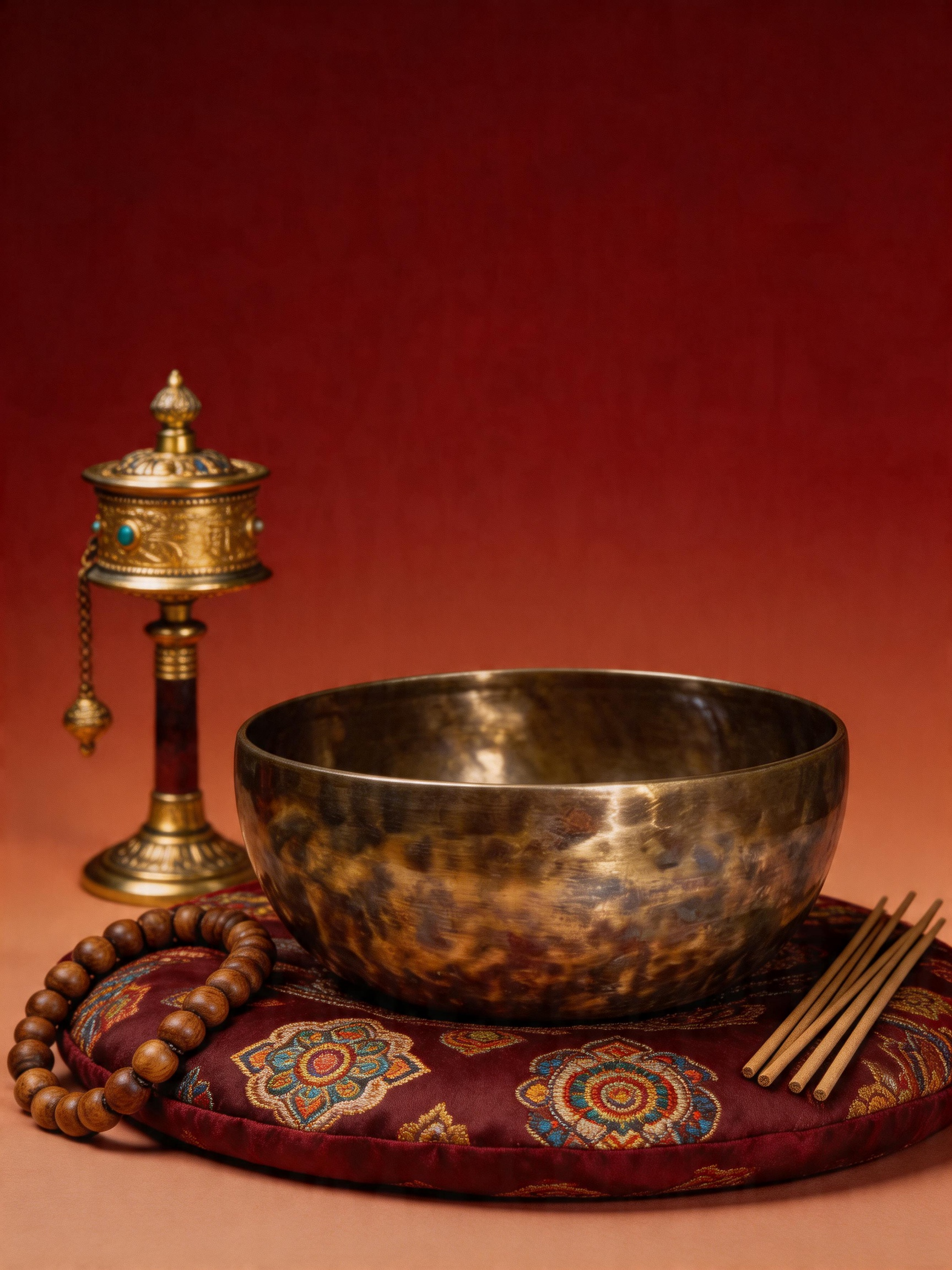 Forged Earth-Tone Singing Bowl