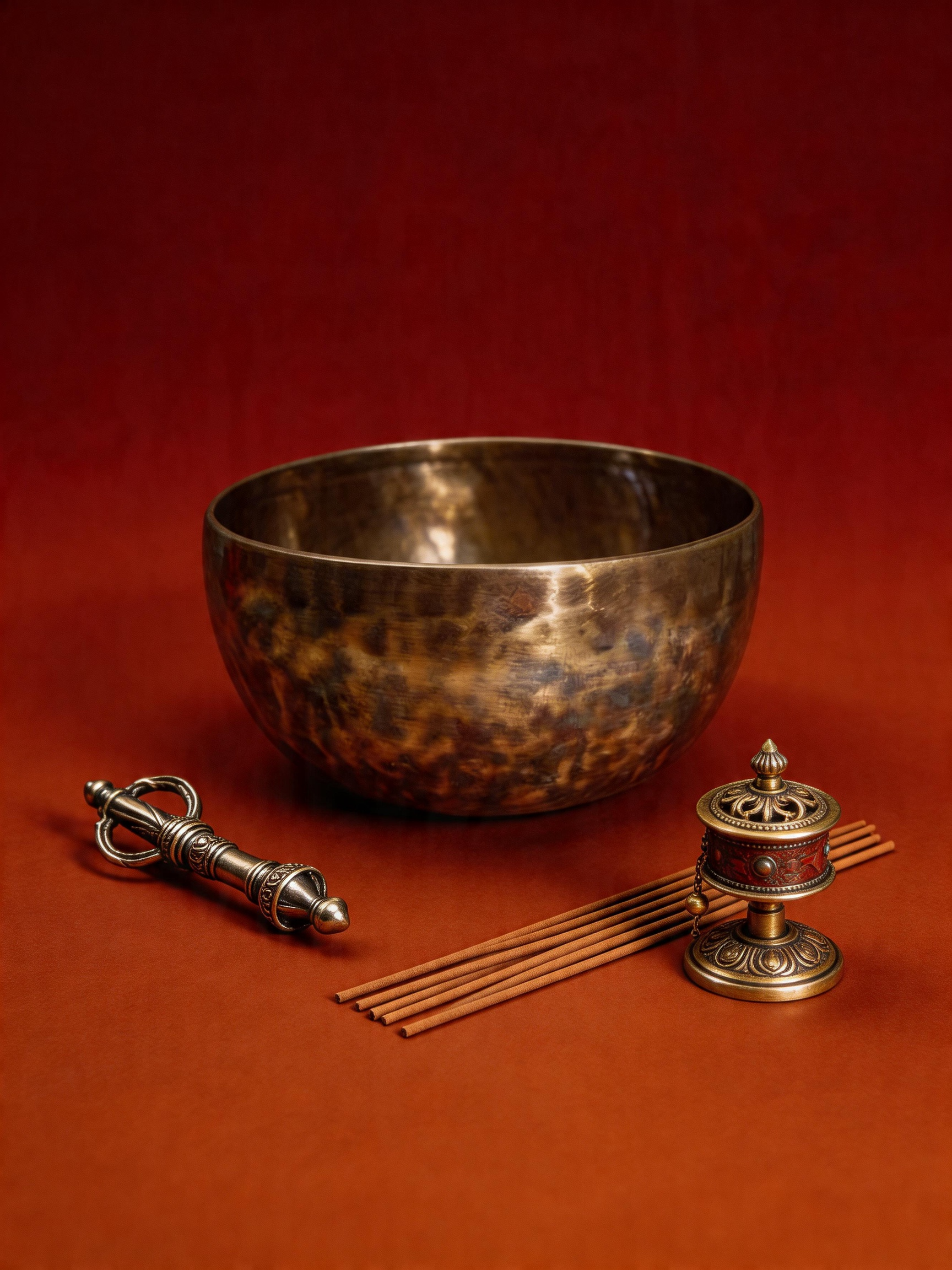 Forged Earth-Tone Singing Bowl