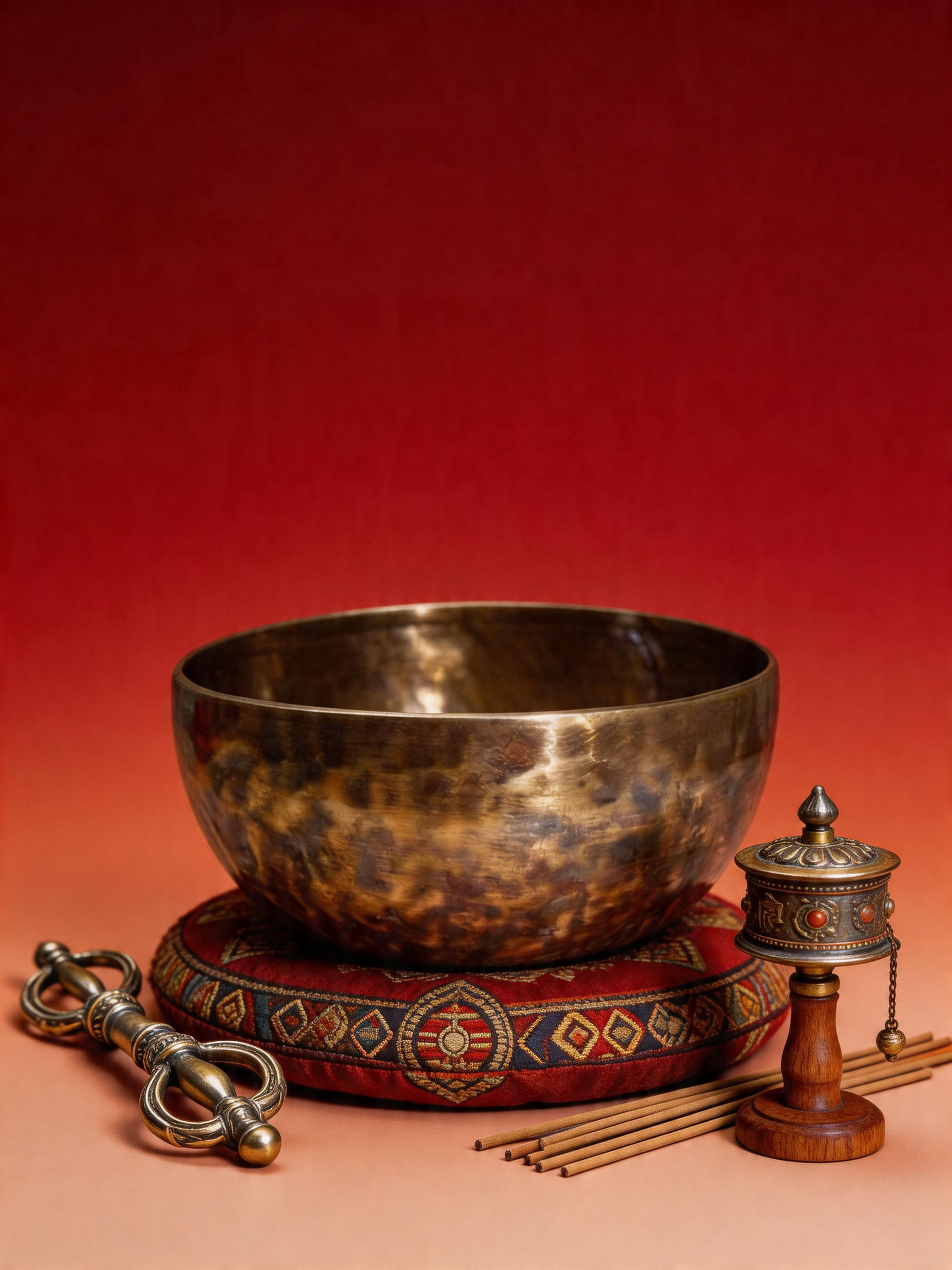 Forged Earth-Tone Singing Bowl